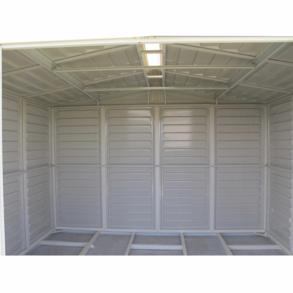 DuraMax 10.5′ × 5′ Woodbridge Vinyl Shed w/ Foundation Kit