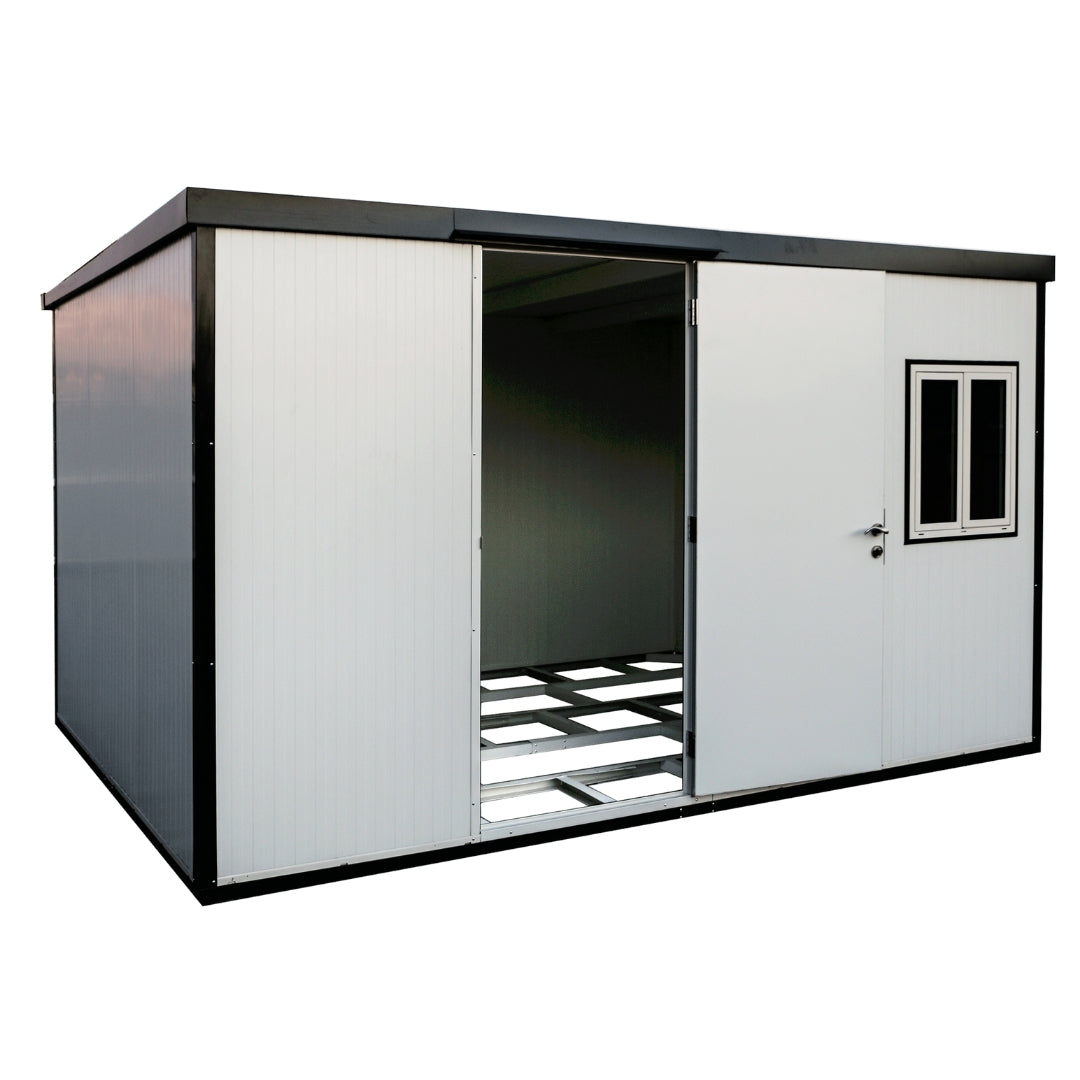 Duramax Flat Roof Building 13x10 White With Anthracite Trim