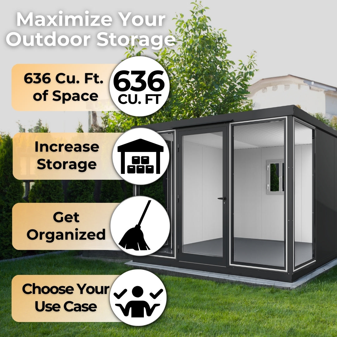 Duramax Garden Glass Home 10x10 Anthracite Black Grey