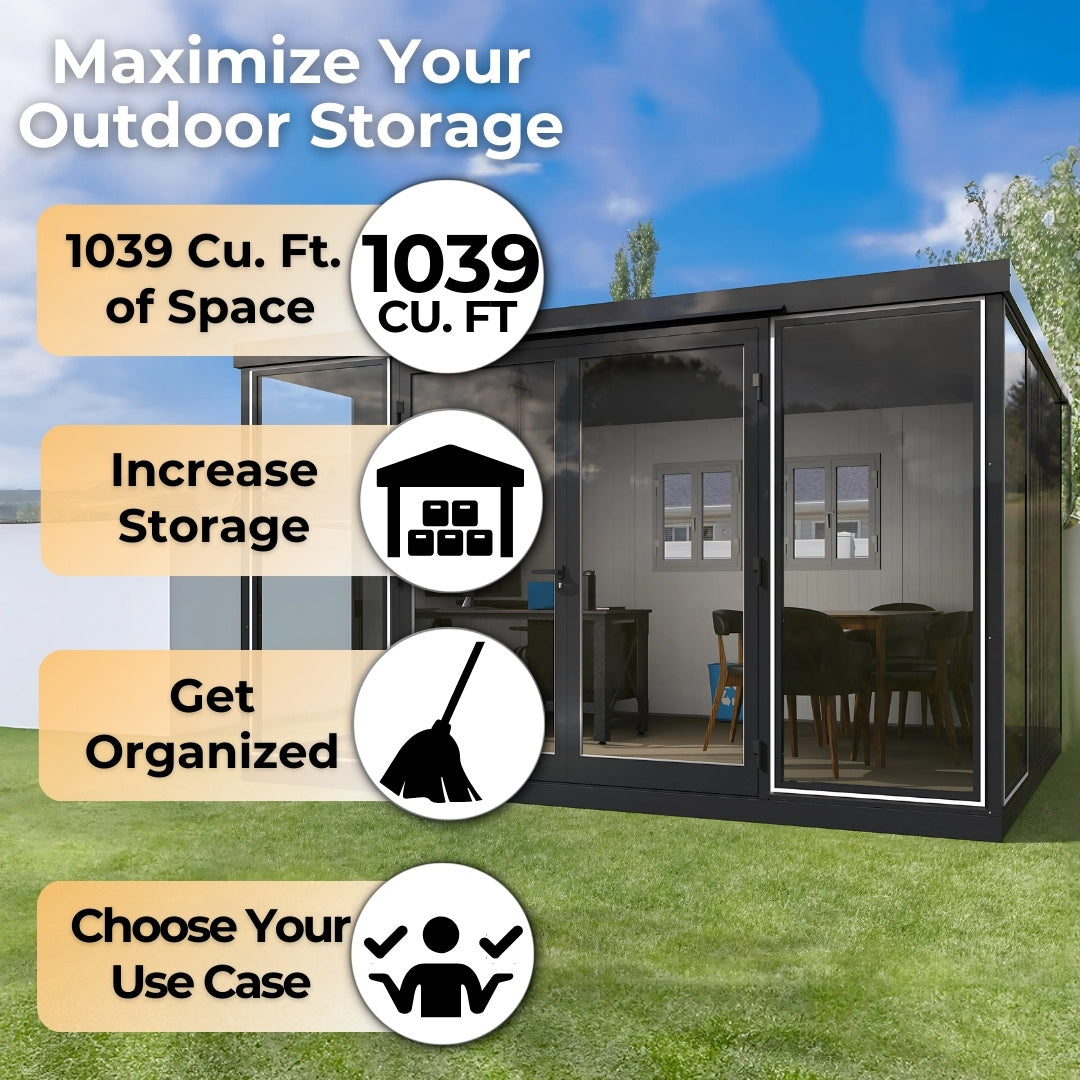 Duramax Garden Glass Home 13x10Anthracite Black Grey