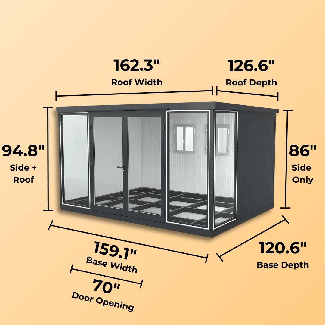Duramax Garden Glass Home 13x10Anthracite Black Grey