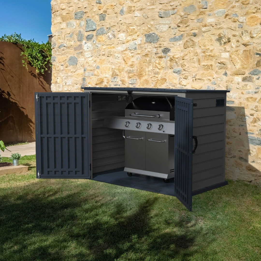 Duramax MultiStore Shed 2100 Liter 6x3.5 Shed Adobe & Dark Grey