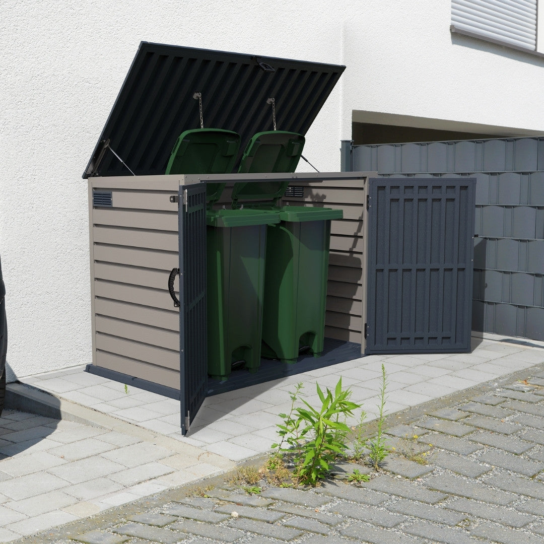 Duramax MultiStore Shed 2100 Liter 6x3.5 Shed Adobe & Dark Grey