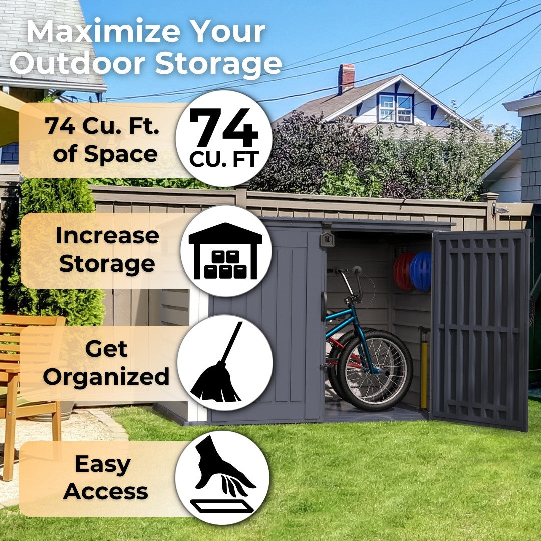 Duramax MultiStore Shed 2100 Liter 6x3.5 Shed Adobe & Dark Grey