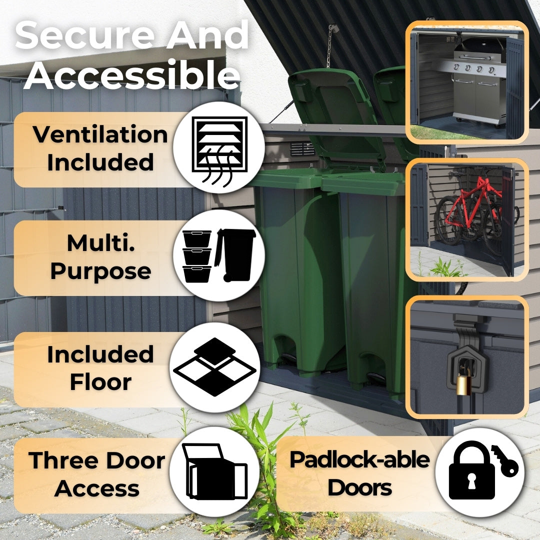 Duramax MultiStore Shed 2100 Liter 6x3.5 Shed Adobe & Dark Grey