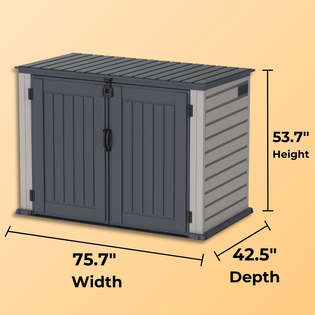 Duramax MultiStore Shed 2100 Liter 6x3.5 Shed Adobe & Dark Grey
