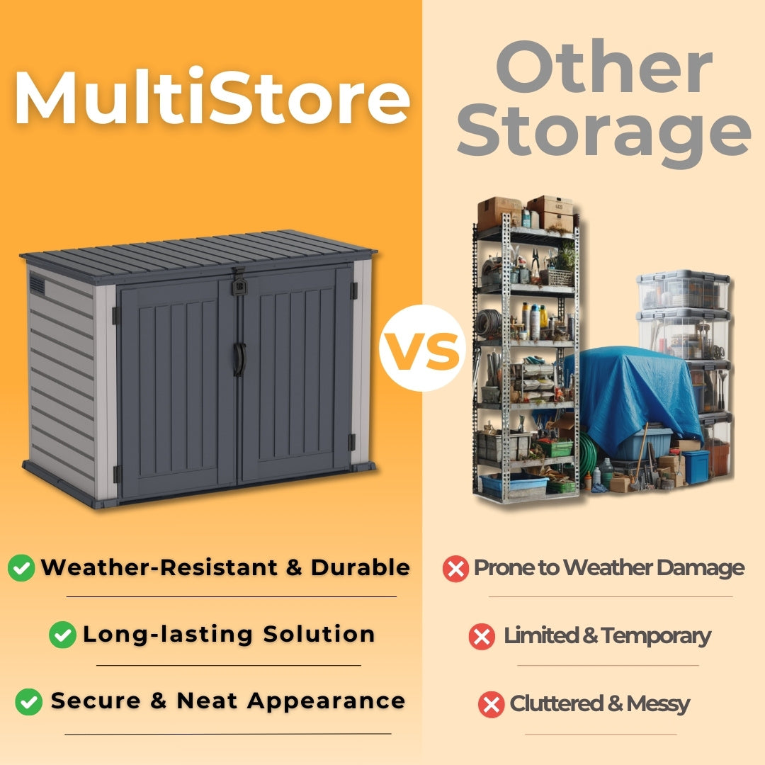 Duramax MultiStore Shed 2100 Liter 6x3.5 Shed Adobe & Dark Grey