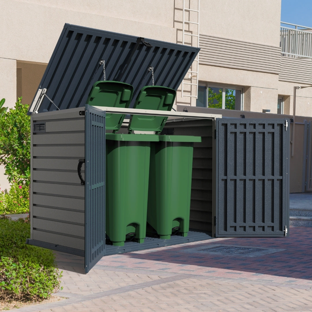 Duramax MultiStore Shed 2100 Liter 6x3.5 Shed Adobe & Dark Grey