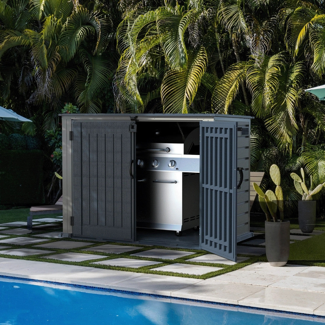 Duramax MultiStore Shed 2100 Liter 6x3.5 Shed Adobe & Dark Grey