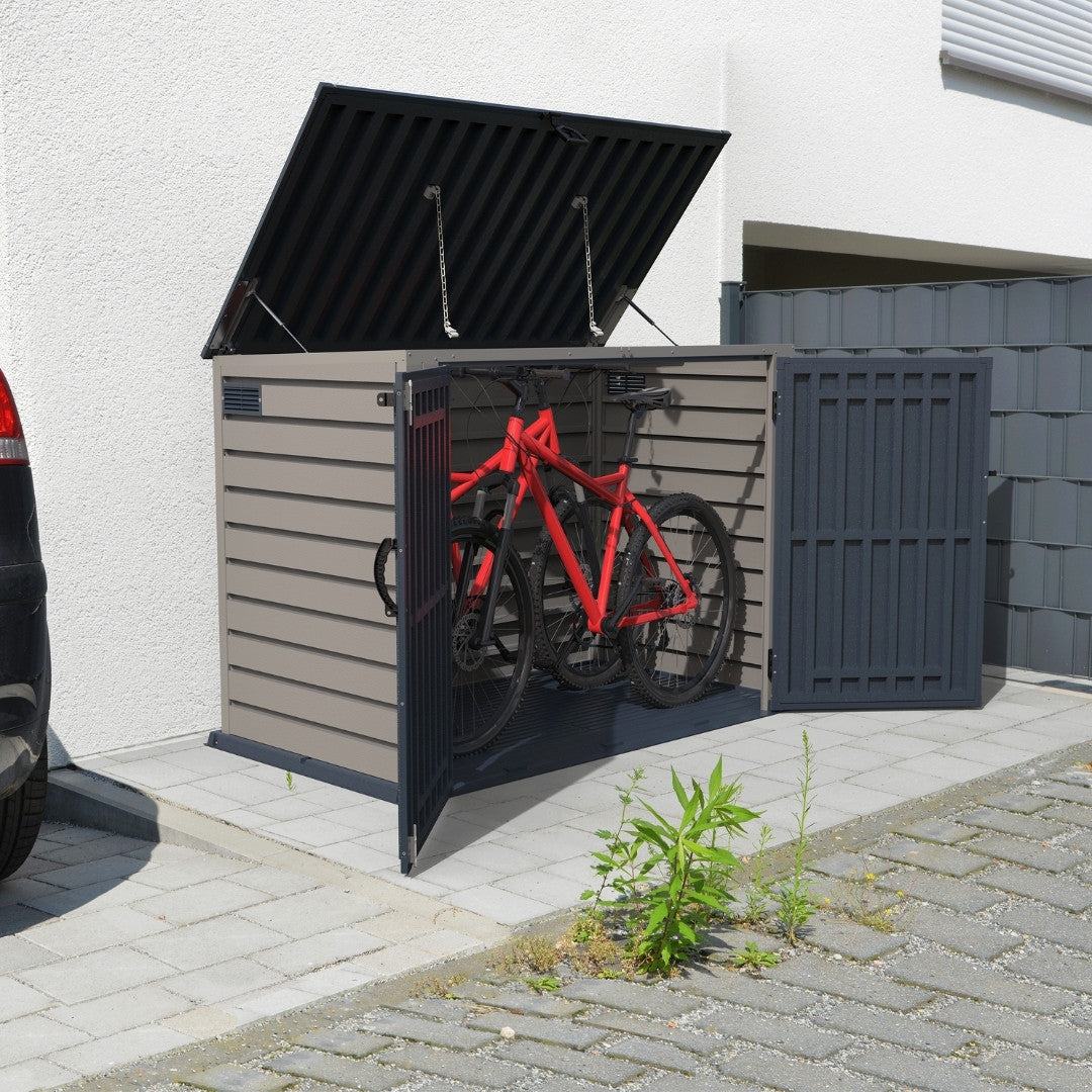 Duramax MultiStore Shed 2100 Liter 6x3.5 Shed Adobe & Dark Grey