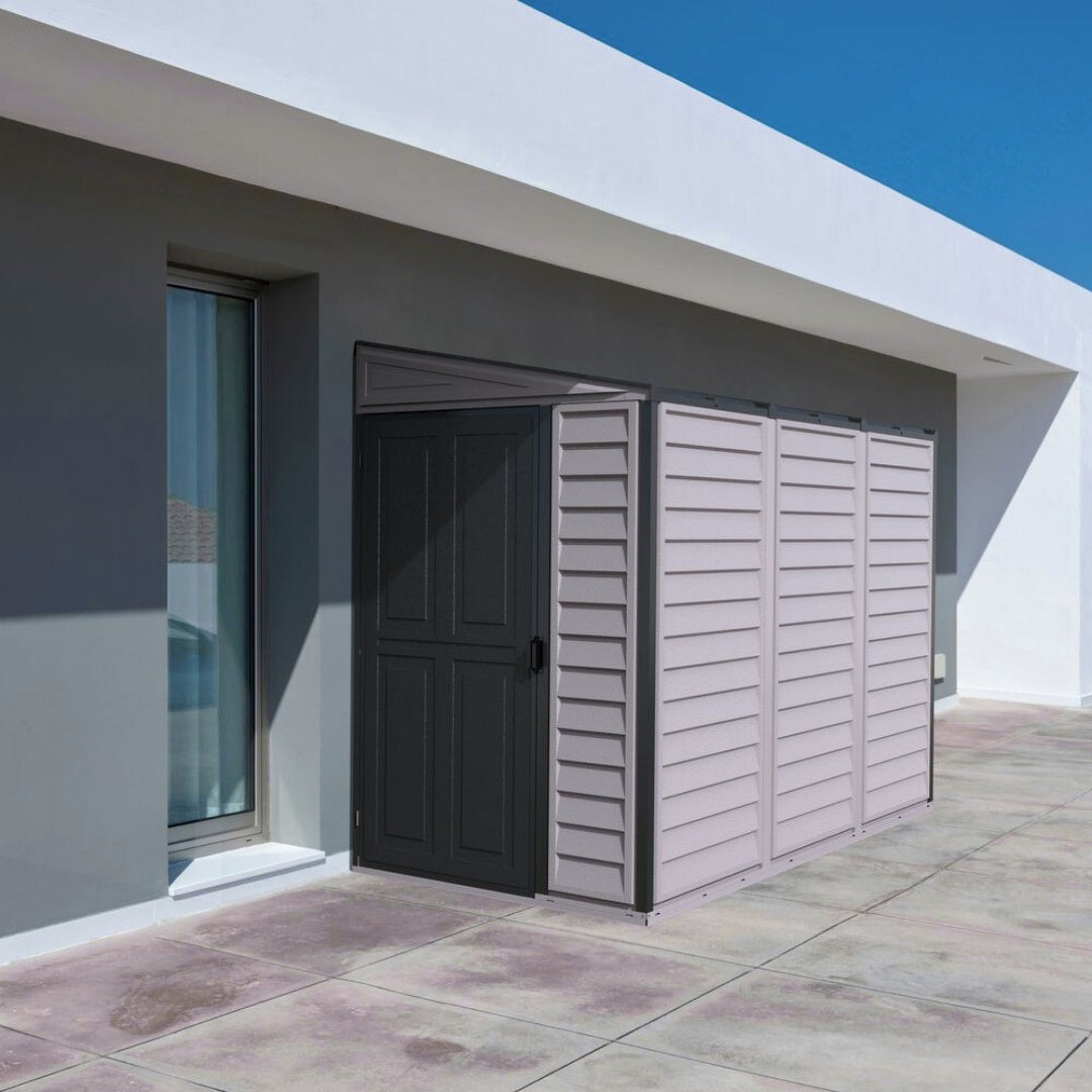Duramax SideMate Plus Shed 4x8 Adobe & Dark Grey