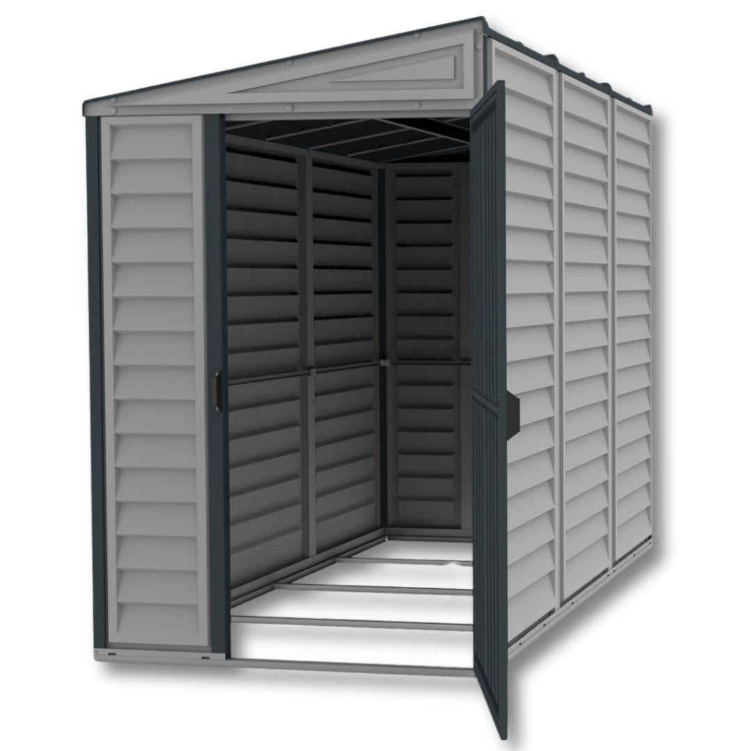 Duramax SideMate Plus Shed 4x8 Adobe & Dark Grey