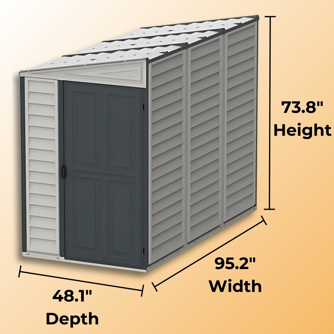 Duramax SideMate Plus Shed 4x8 Adobe & Dark Grey