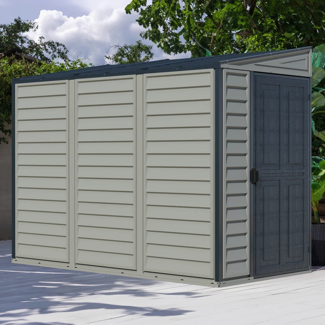 Duramax SideMate Plus Shed 4x8 Adobe & Dark Grey