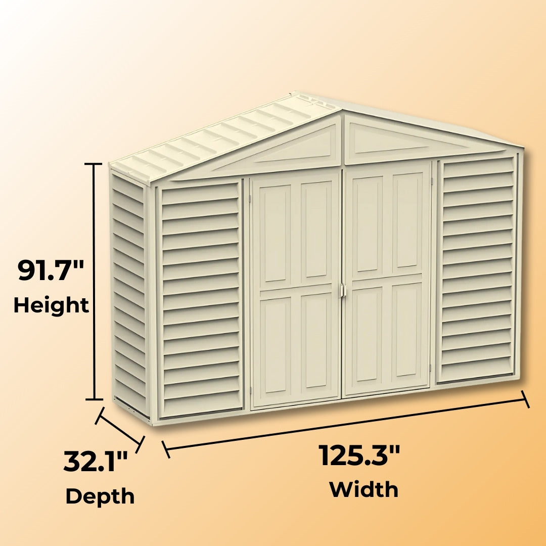 Duramax SidePro Shed 10x3 Ivory