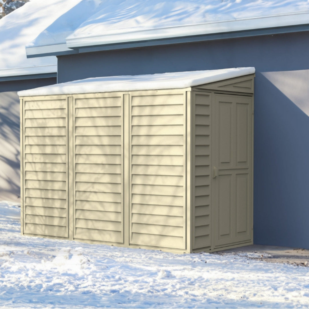 Duramax 4ft x 8ft Sidemate Shed Vinyl Resin Outdoor Storage w/ Foundation Kit 06625