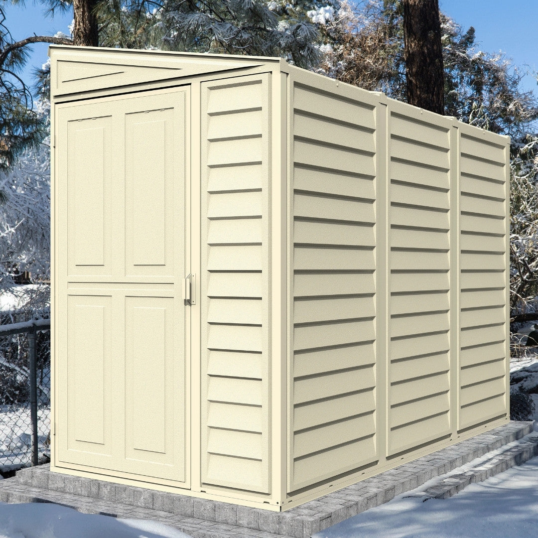Duramax 4ft x 8ft Sidemate Shed Vinyl Resin Outdoor Storage w/ Foundation Kit 06625