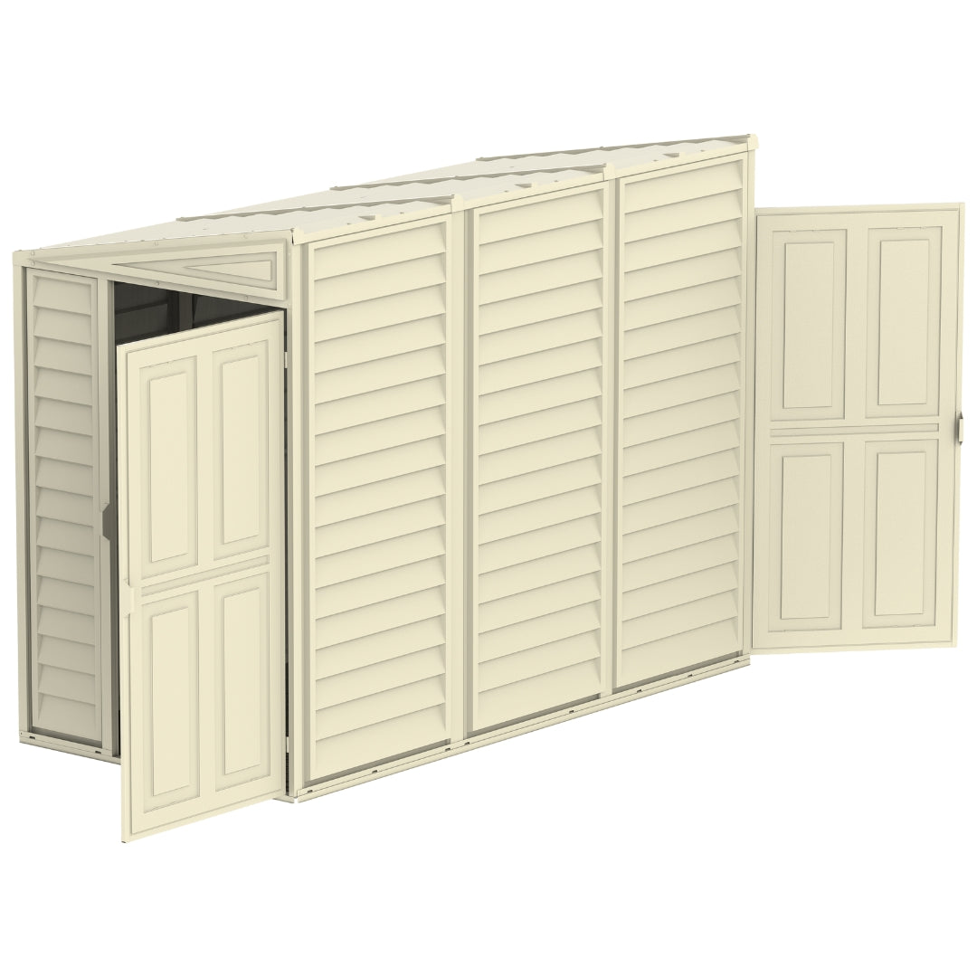Duramax 4ft x 8ft Sidemate Shed Vinyl Resin Outdoor Storage w/ Foundation Kit 06625
