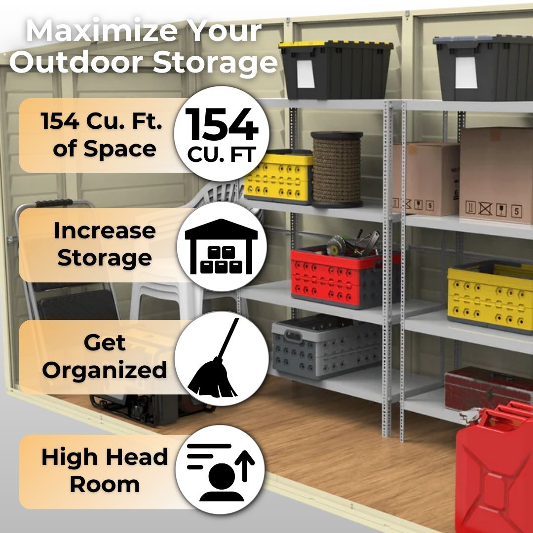 Duramax 4ft x 8ft Sidemate Shed Vinyl Resin Outdoor Storage w/ Foundation Kit 06625