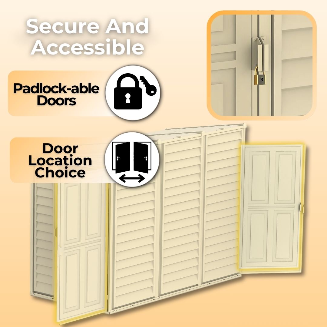 Duramax 4ft x 8ft Sidemate Shed Vinyl Resin Outdoor Storage w/ Foundation Kit 06625