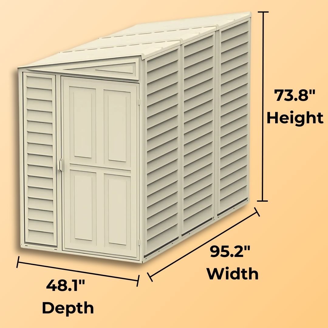 Duramax 4ft x 8ft Sidemate Shed Vinyl Resin Outdoor Storage w/ Foundation Kit 06625