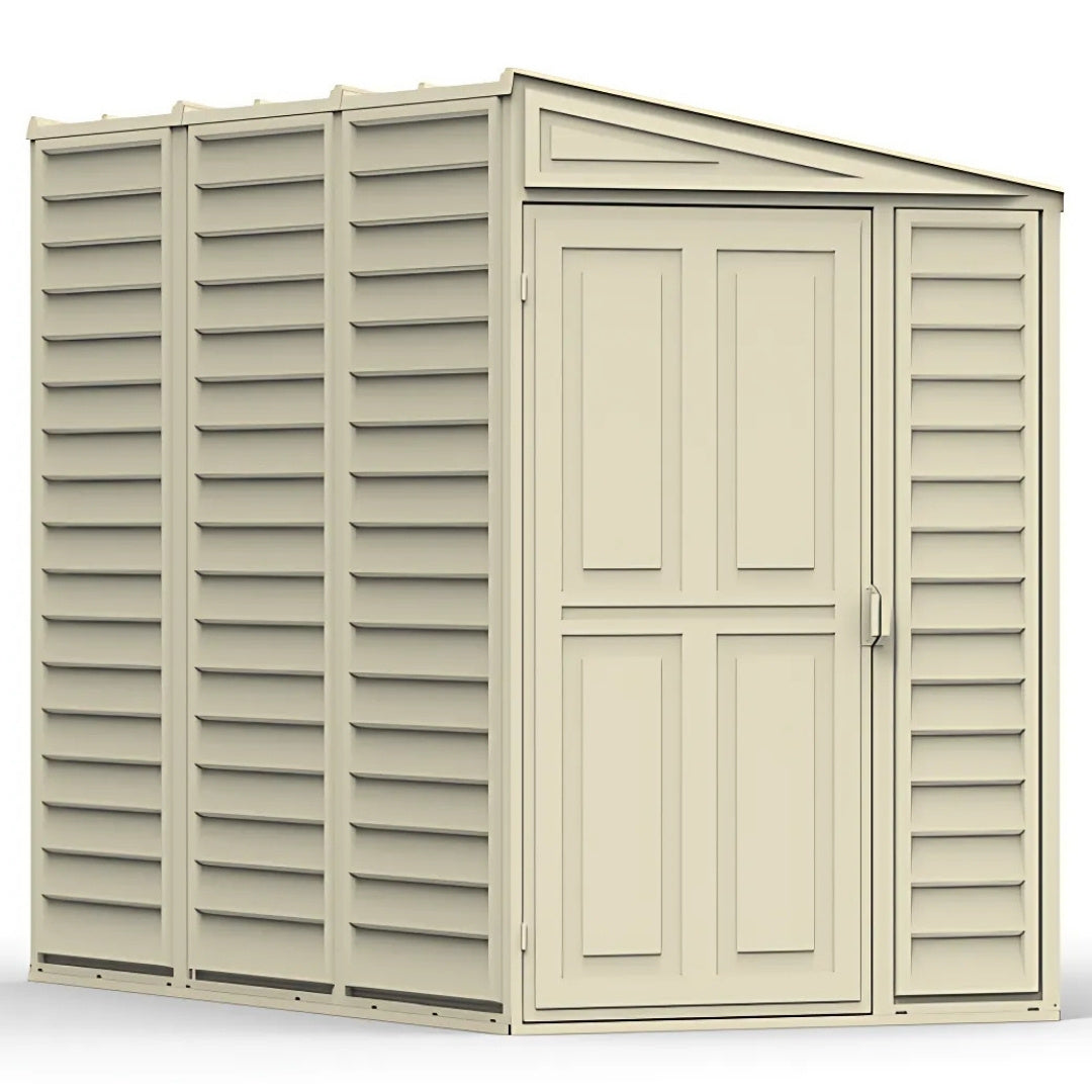Duramax 4ft x 8ft Sidemate Shed Vinyl Resin Outdoor Storage w/ Foundation Kit 06625
