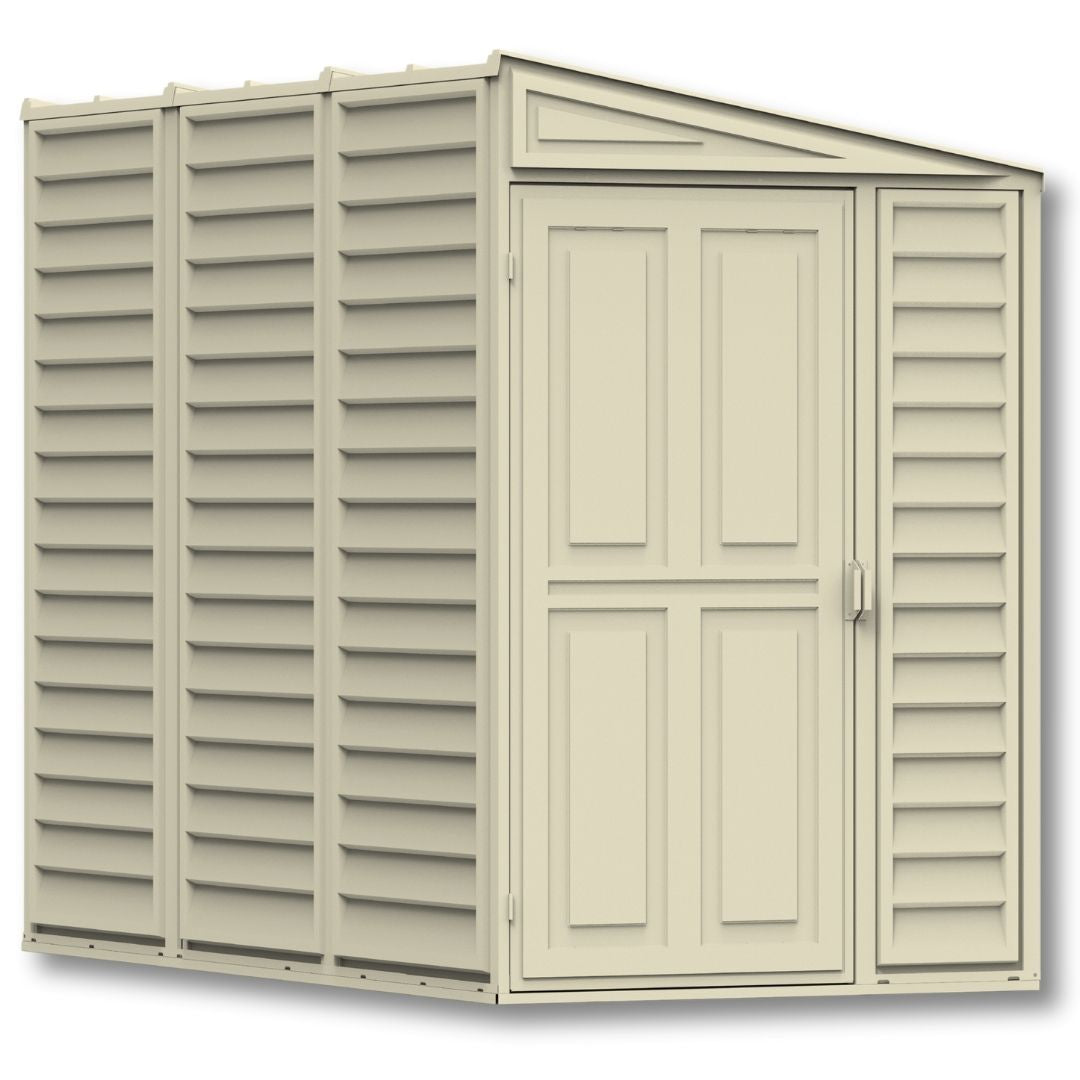 Duramax 4ft x 8ft Sidemate Shed Vinyl Resin Outdoor Storage w/ Foundation Kit 06625