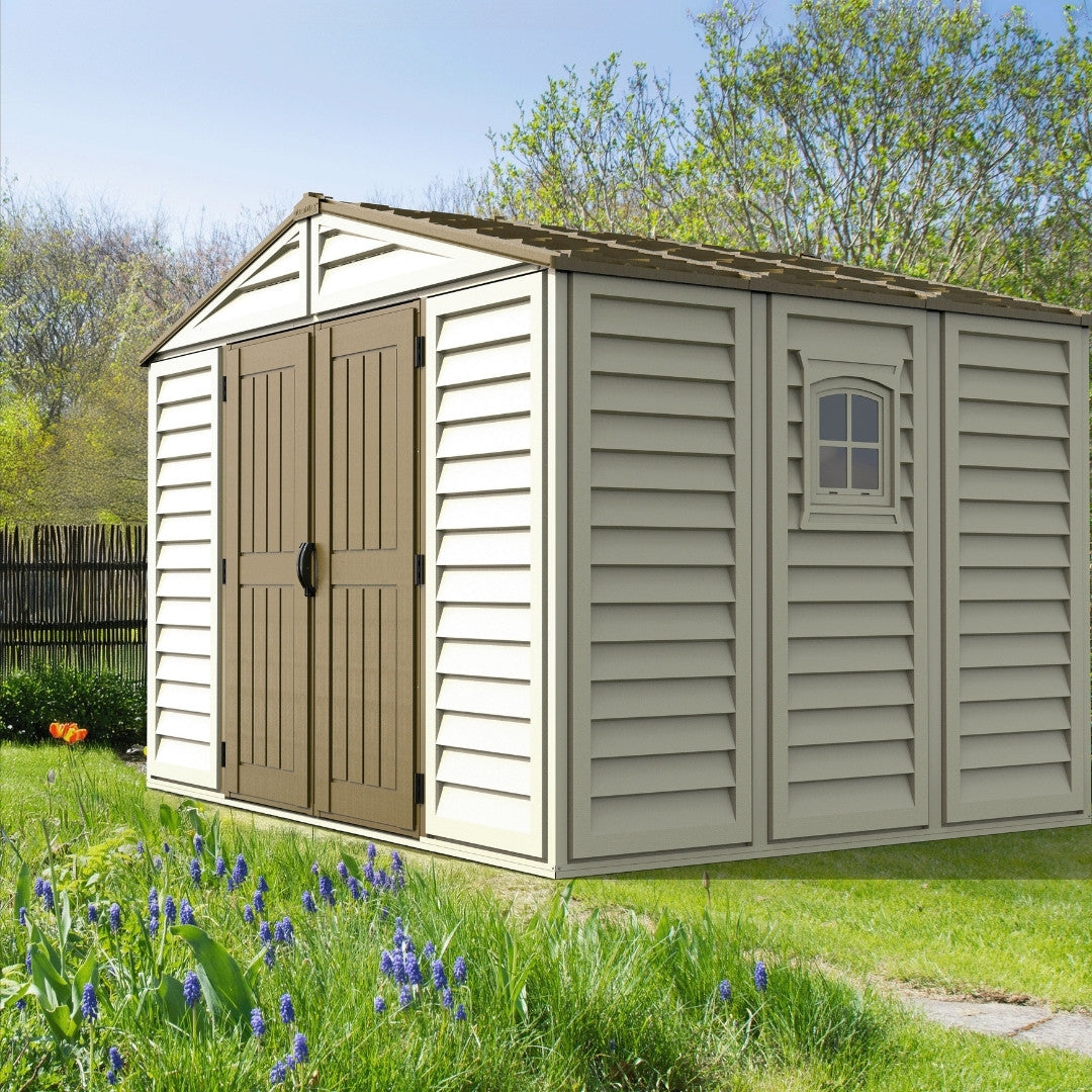 Duramax Woodbridge Plus Shed 10.5x8 Ivory & Dark Brown