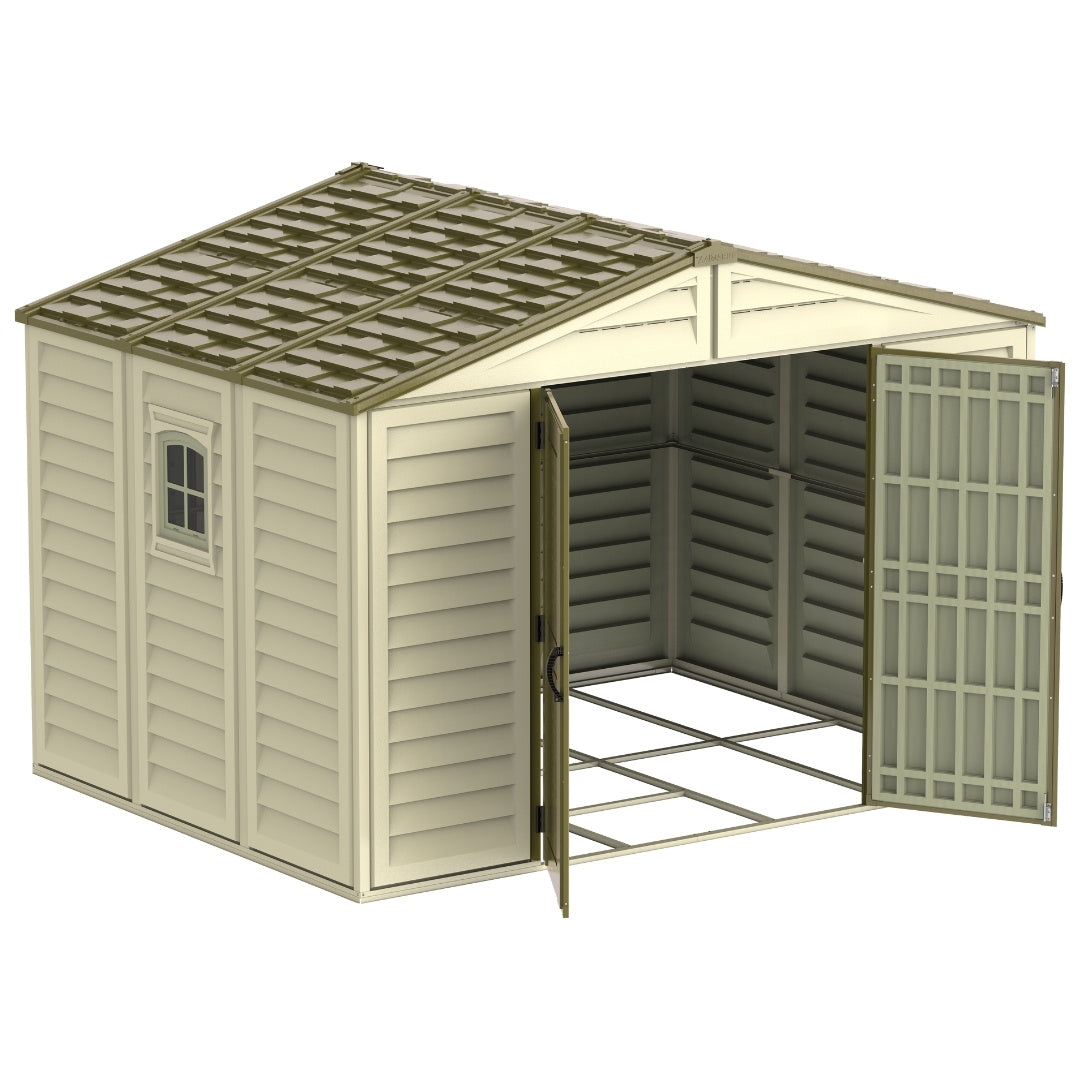 Duramax Woodbridge Plus Shed 10.5x8 Ivory & Dark Brown