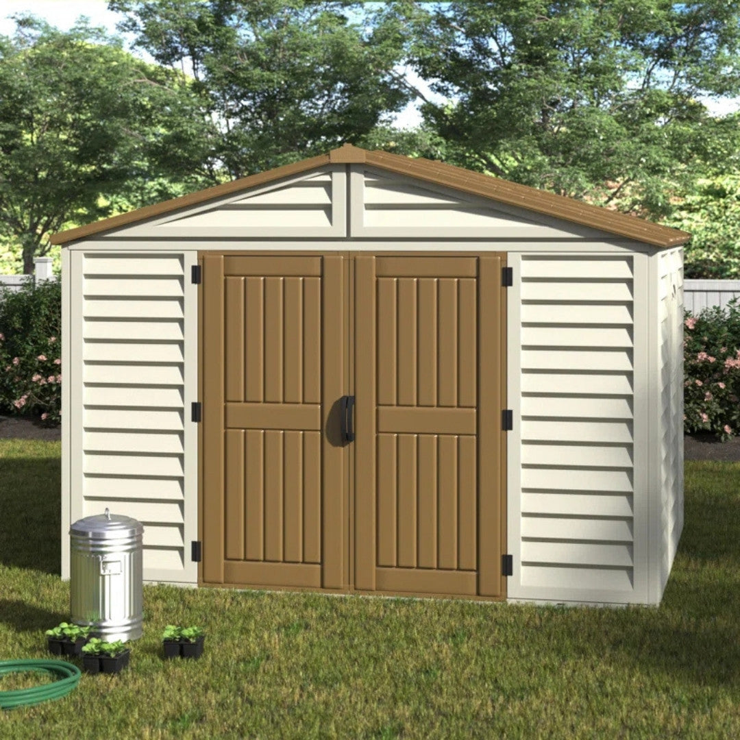 Duramax Woodbridge Plus Shed 10.5x8 Ivory & Dark Brown
