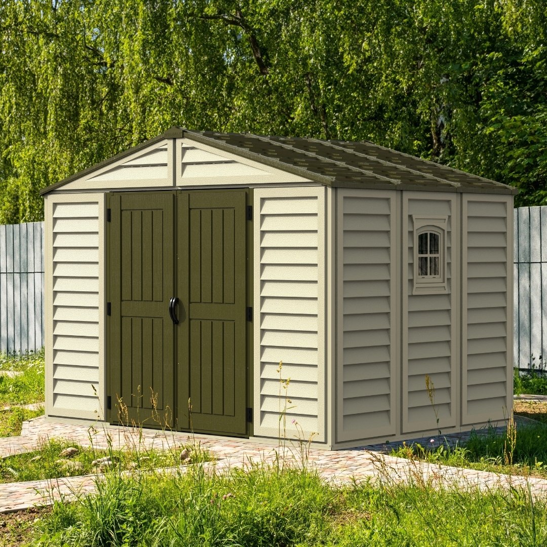 Duramax Woodbridge Plus Shed 10.5x8 Ivory & Dark Brown