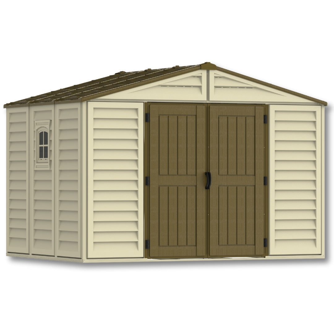 Duramax Woodbridge Plus Shed 10.5x8 Ivory & Dark Brown