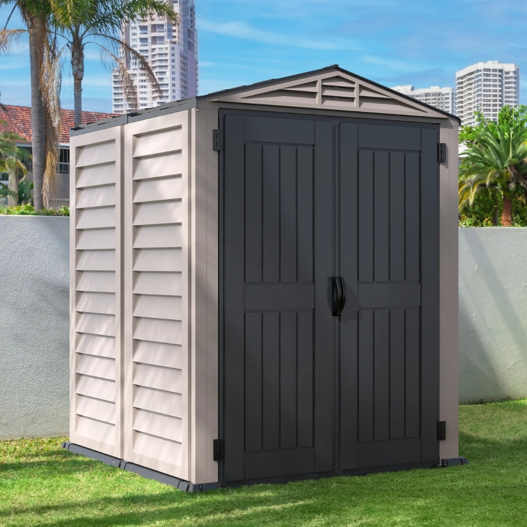 Duramax YardMate Plus Shed 5x5 Adobe & Dark Grey