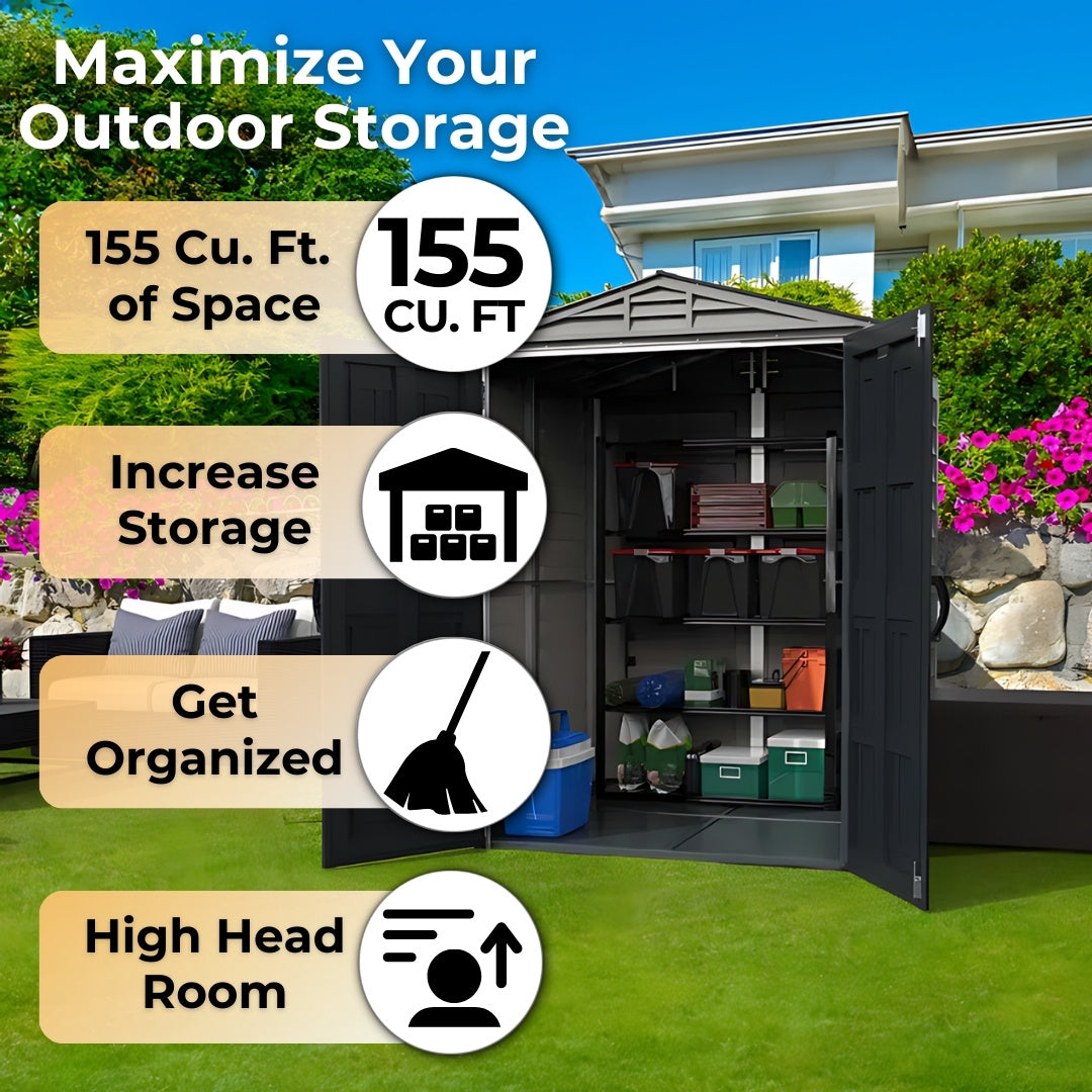 Duramax YardMate Plus Shed 5x5 Adobe & Dark Grey