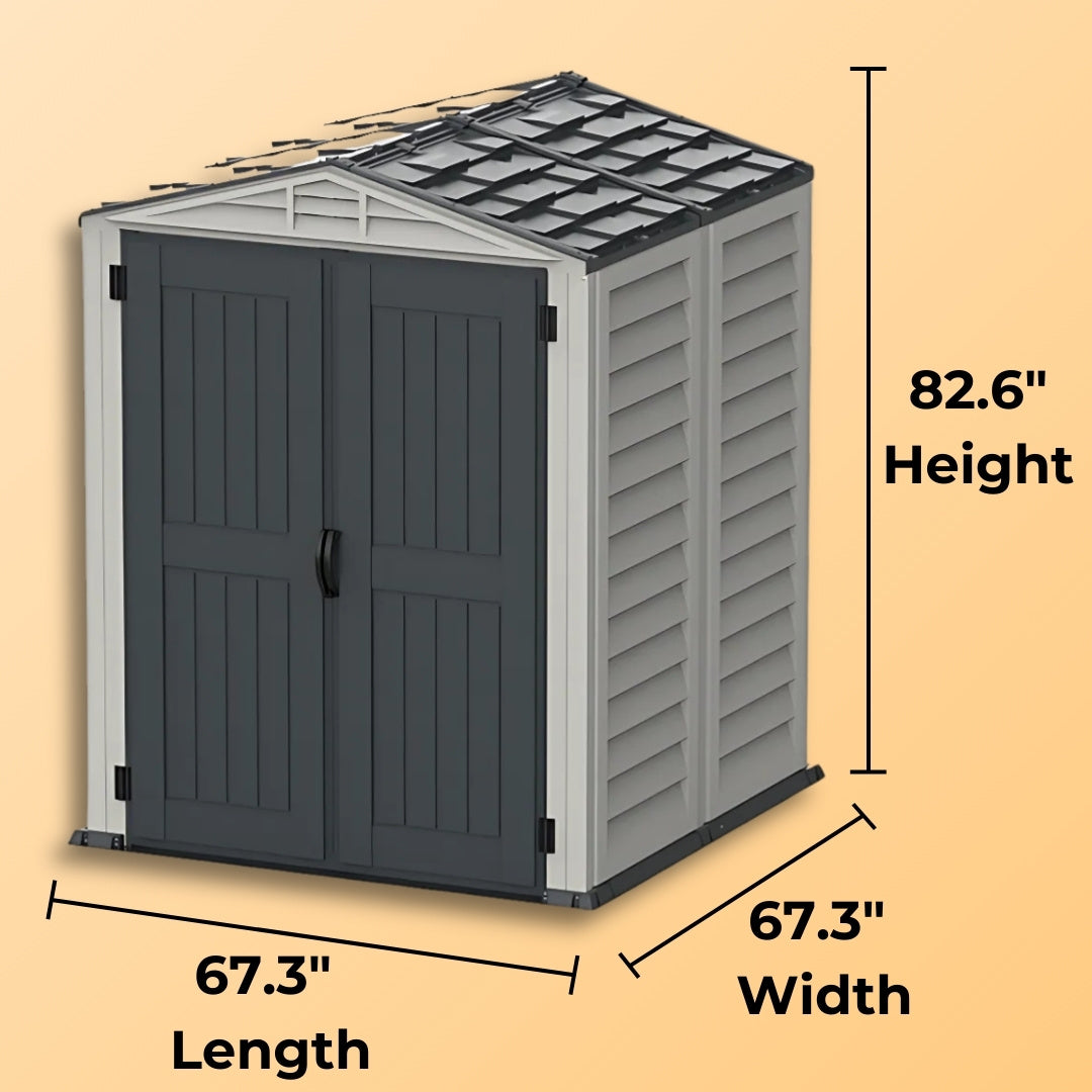 Duramax YardMate Plus Shed 5x5 Adobe & Dark Grey