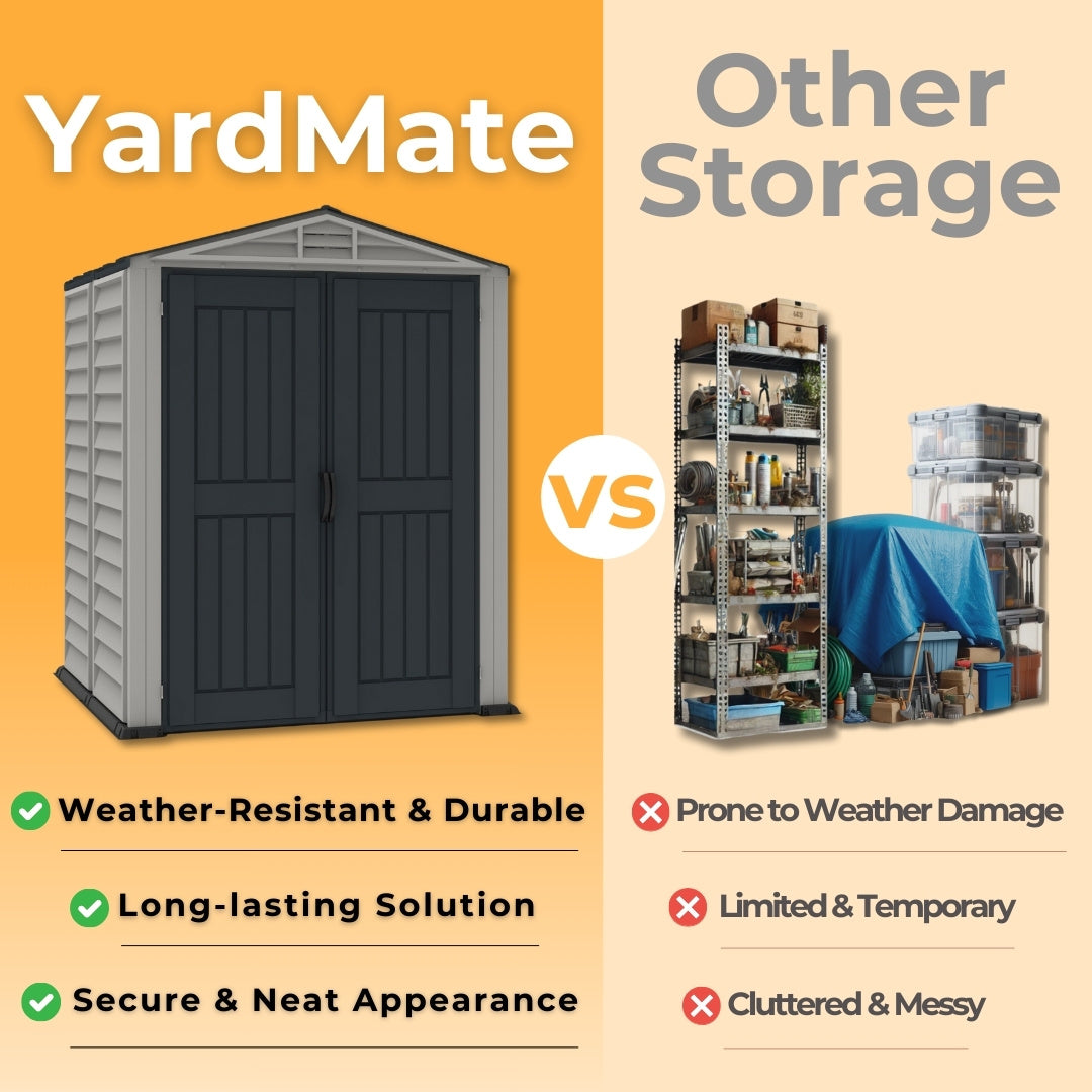 Duramax YardMate Plus Shed 5x5 Adobe & Dark Grey