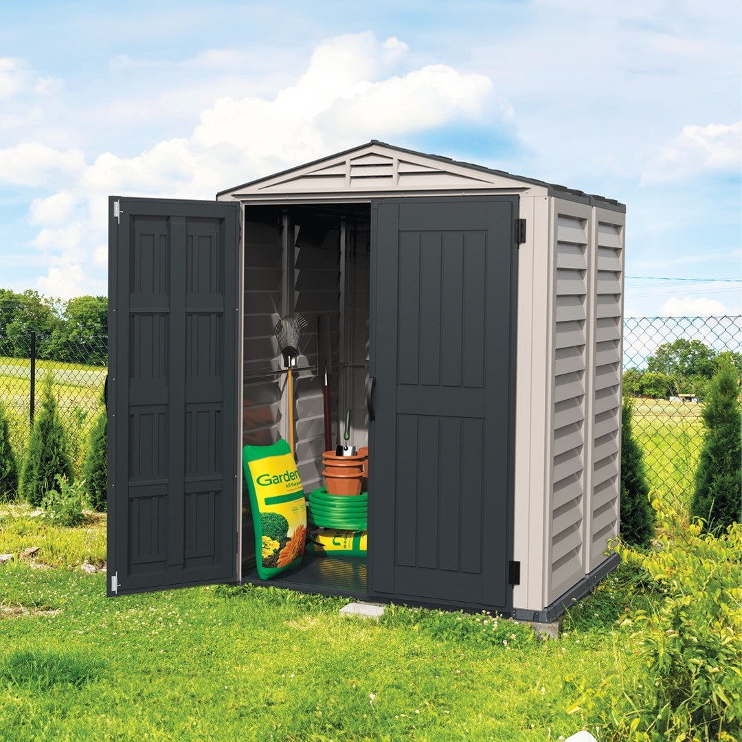 Duramax YardMate Plus Shed 5x5 Adobe & Dark Grey