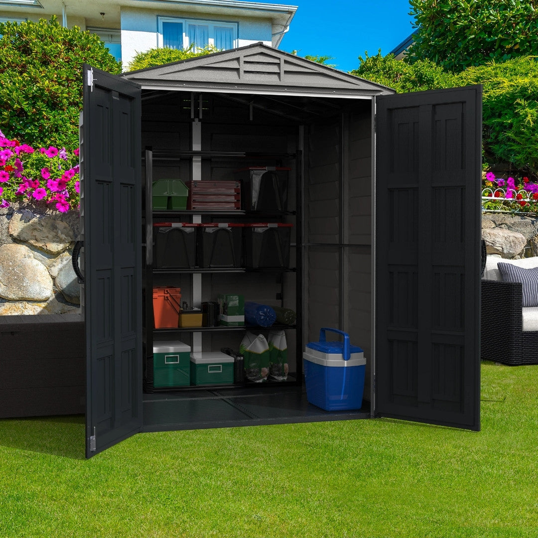 Duramax YardMate Plus Shed 5x5 Adobe & Dark Grey