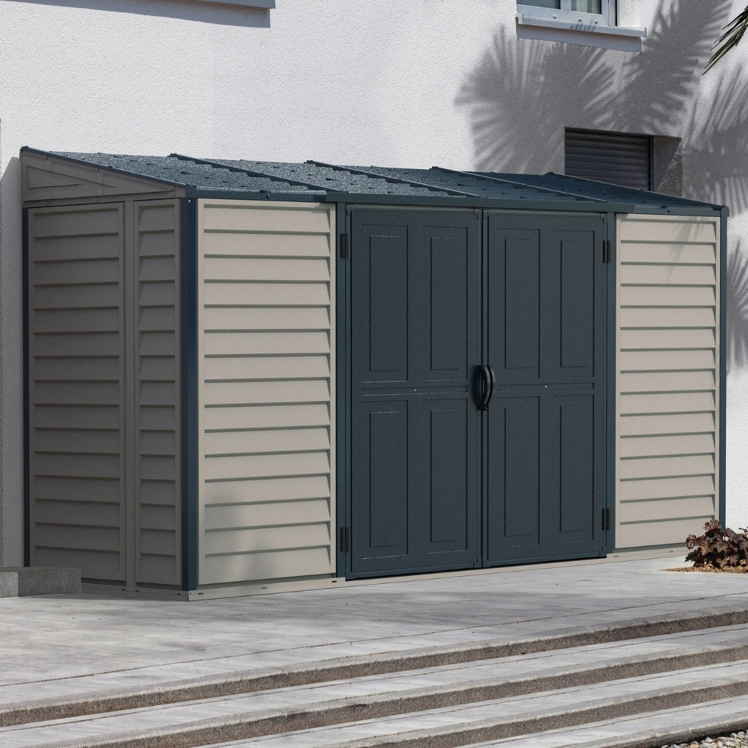 Duramax SideMate Plus Pro Shed 10x4 Adobe & Dark Grey
