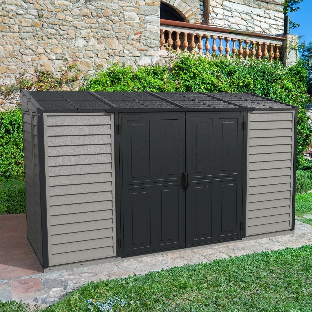 Duramax SideMate Plus Pro Shed 10x4 Adobe & Dark Grey