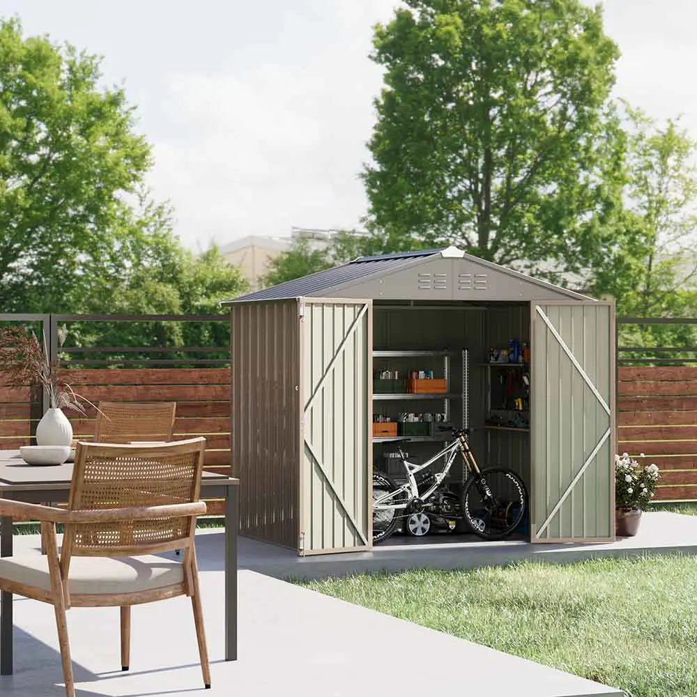 Patiowell 8x6 Metal Shed Pro With Peak Roof