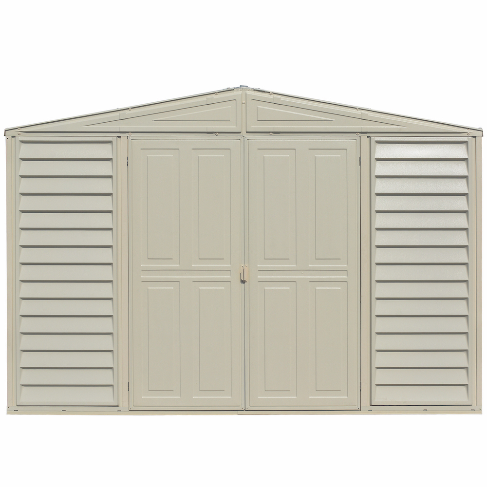 DuraMax 10.5′ × 5′ Woodbridge Vinyl Shed w/ Foundation Kit