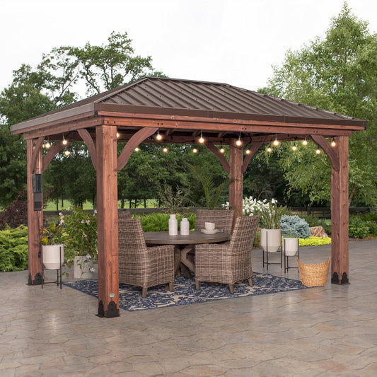 14×10 Cordova Gazebo Dark Brown