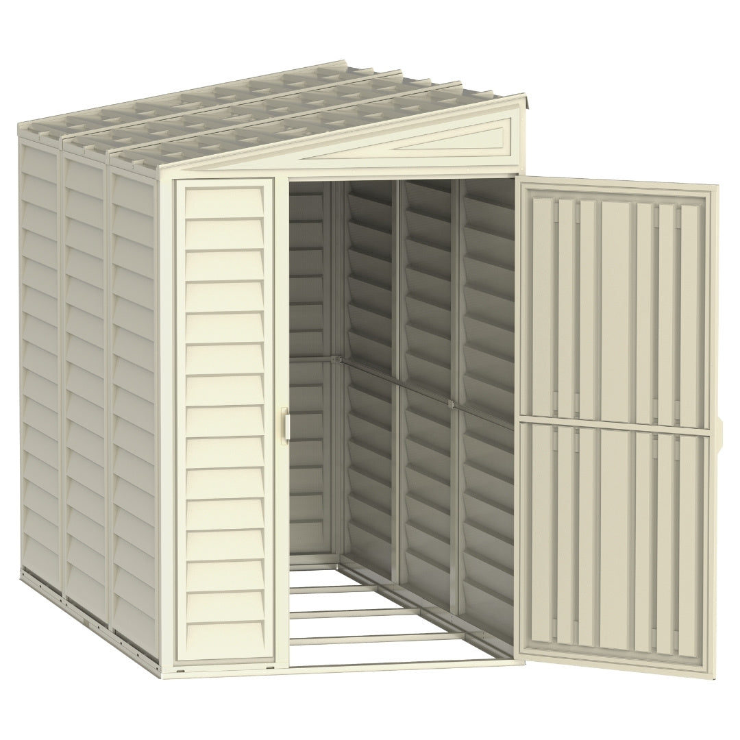 Duramax 4ft x 8ft Sidemate Shed Vinyl Resin Outdoor Storage w/ Foundation Kit 06625