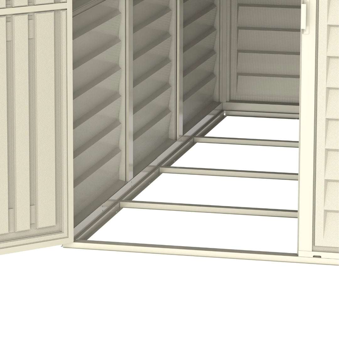 Duramax 4ft x 8ft Sidemate Shed Vinyl Resin Outdoor Storage w/ Foundation Kit 06625