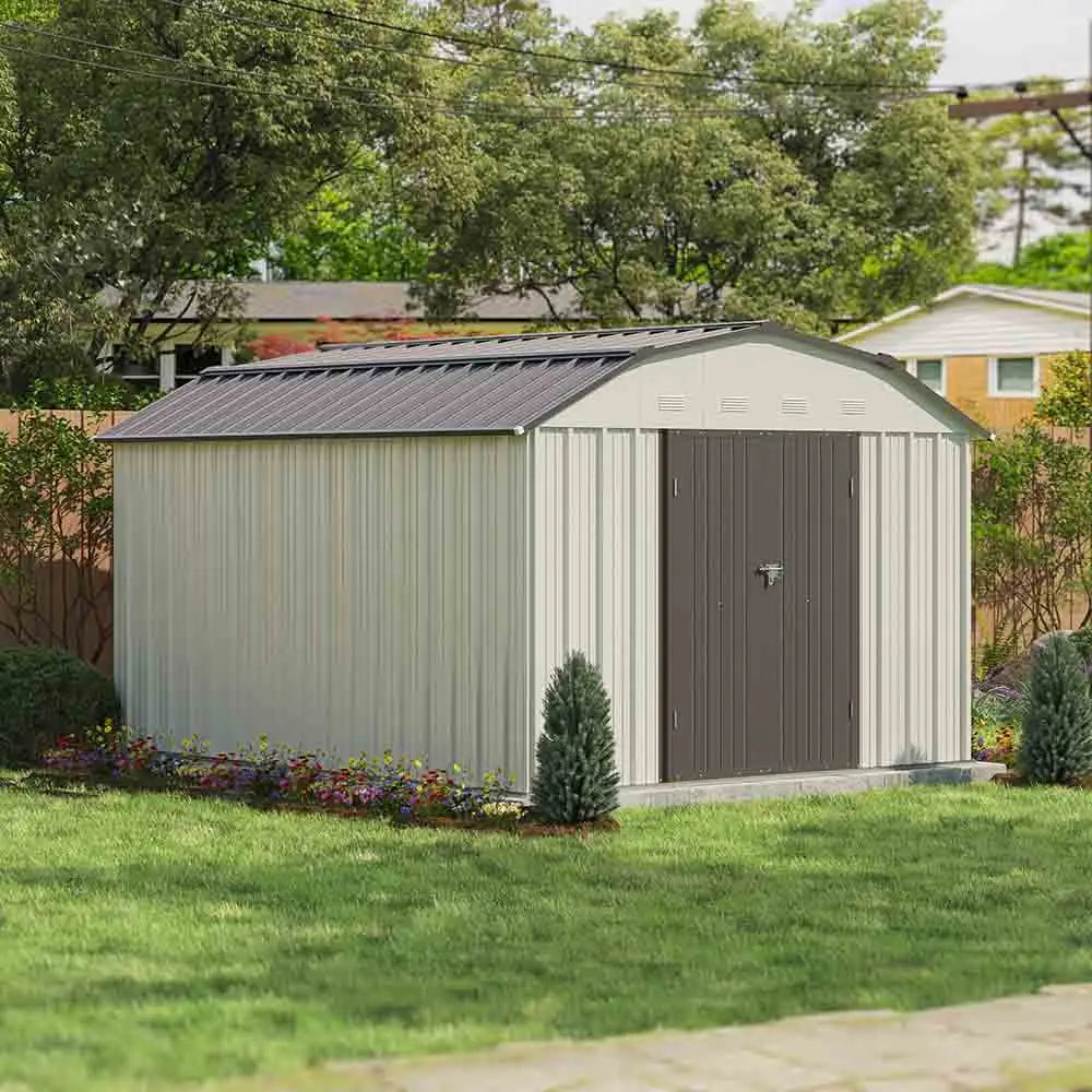 Patiowell 10x12 Barn Style Metal Shed with Gambrel Roof