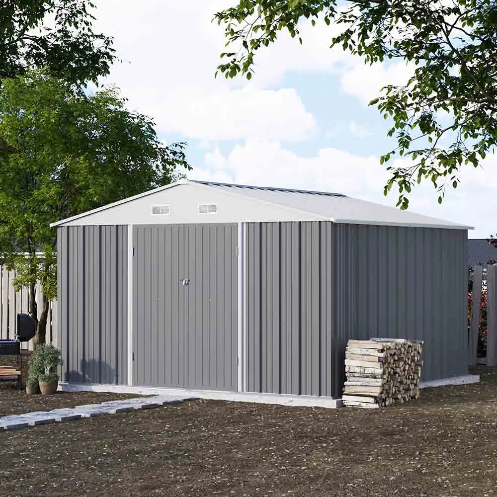 Patiowell 10x10 Metal Storage Shed with Weather-Resistance