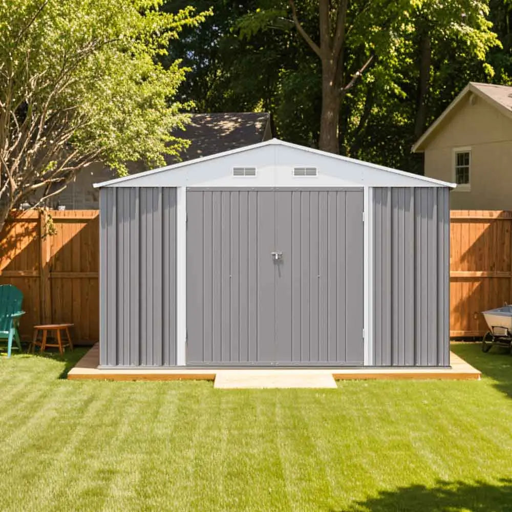 Patiowell 10x12 Metal Shed – Built Tough and Fire-Resistant
