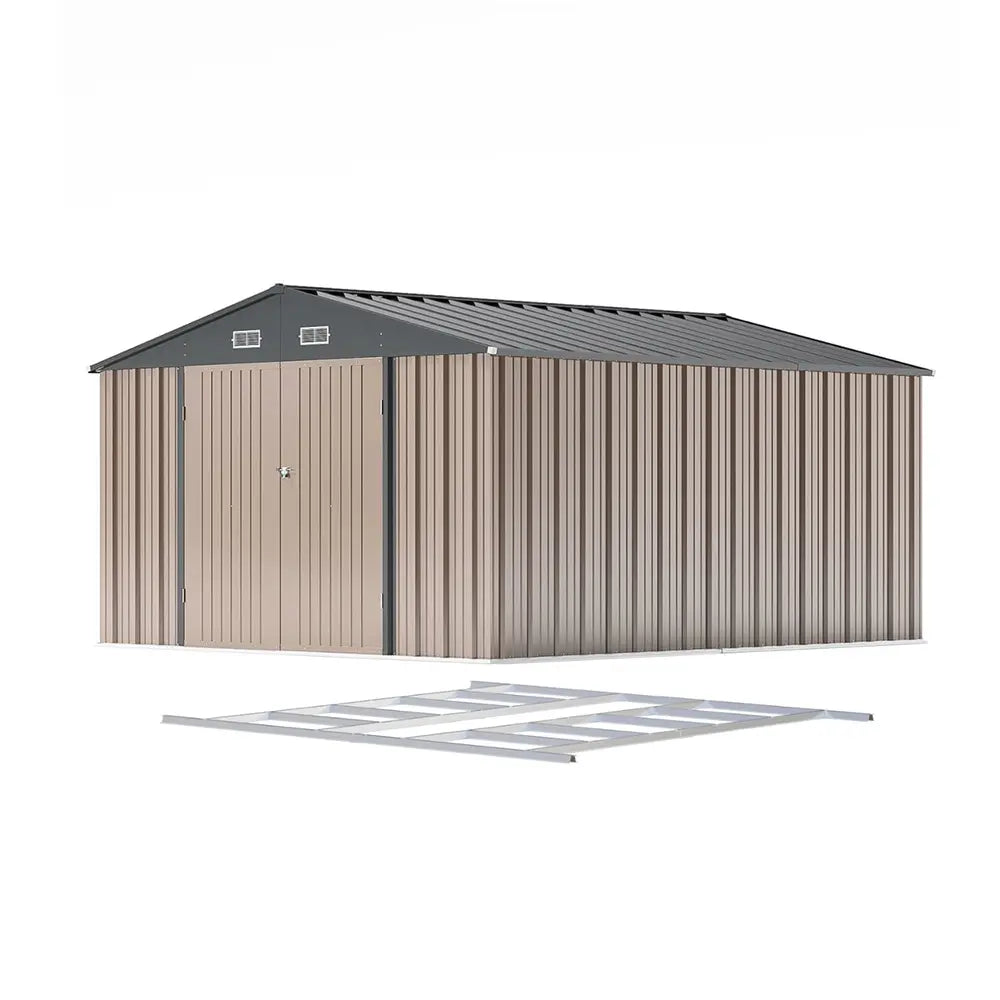 Patiowell Outdoor Storage Metal Shed with Metal Roof