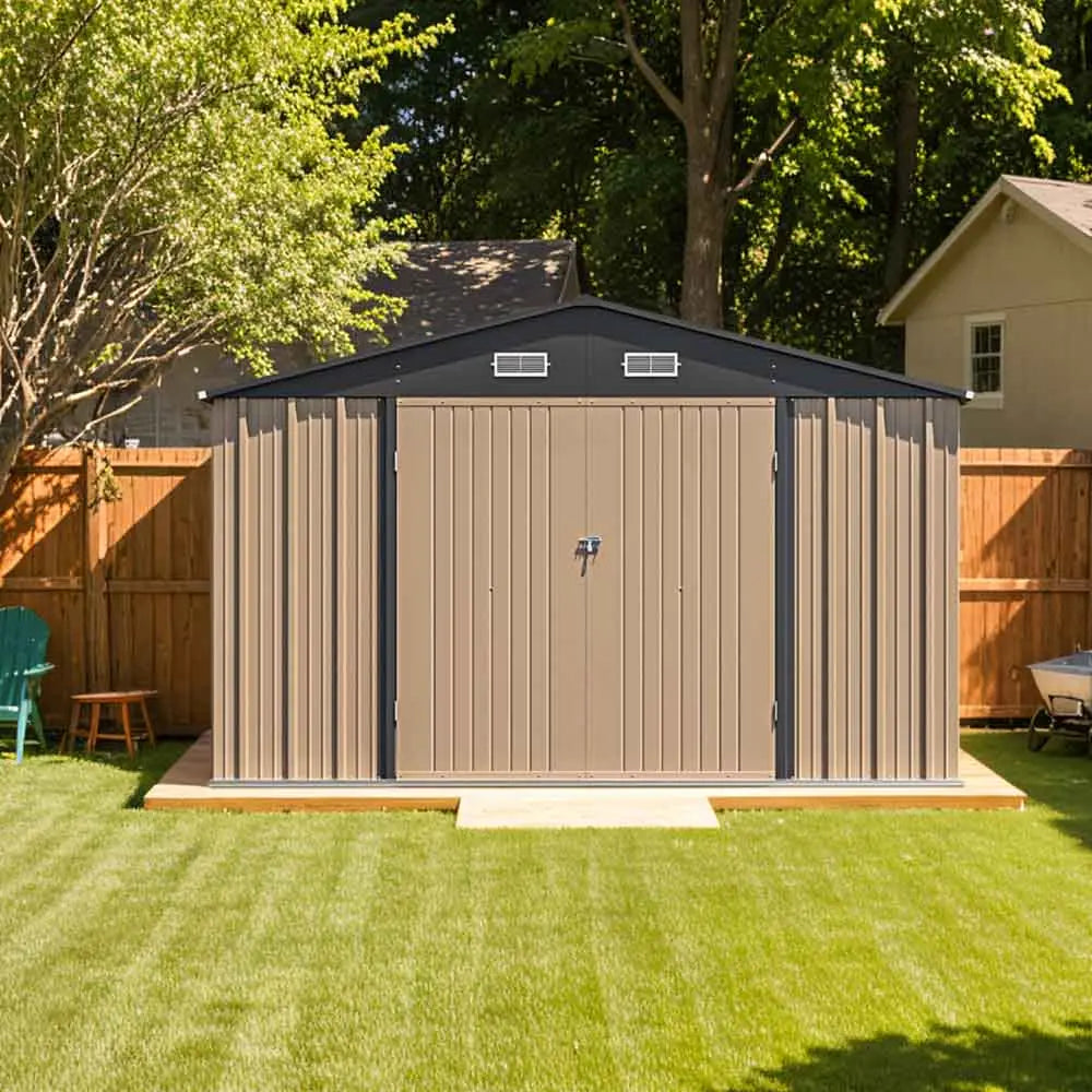 Patiowell 10x12 Metal Shed – Built Tough and Fire-Resistant